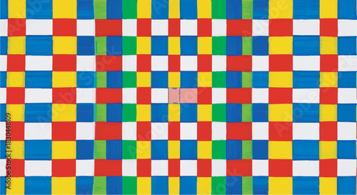 Vibrant seamless checkered pattern texture with primary colors for backgrounds and graphic design