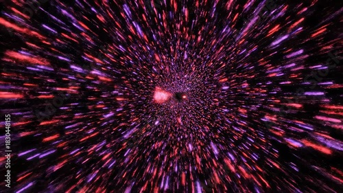 Cosmic Journey: A mesmerizing voyage through a vibrant space, filled with streaks of light, stars, and colors, representing the vastness and beauty of the cosmos.