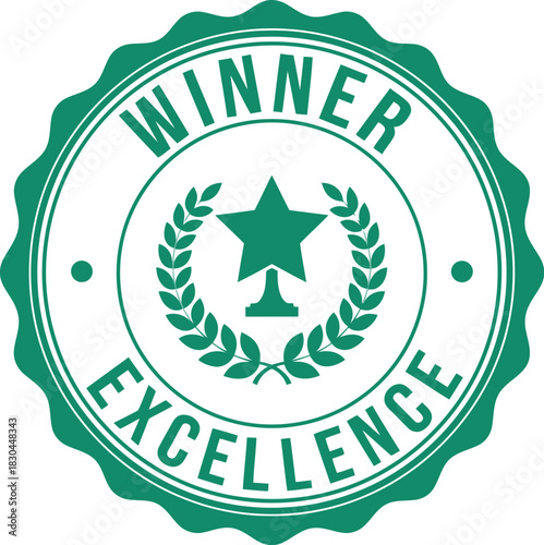 Green winner excellence award stamp