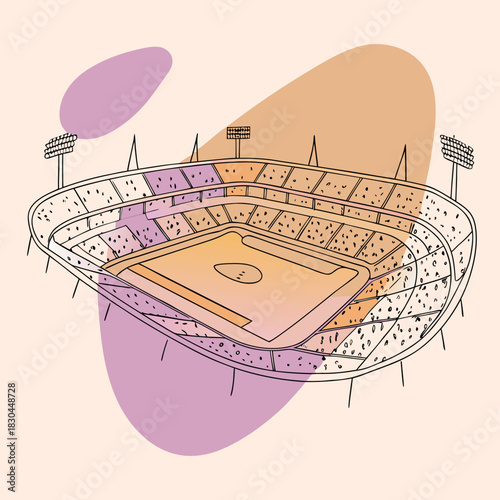 Modern Colorful Stadium Vector Illustration