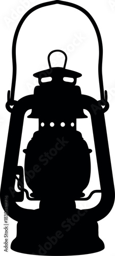 Vintage oil lantern silhouette