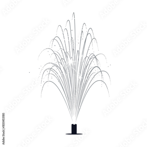 Elegant Fountain Silhouette A Simple Vector Illustration for Design Projects