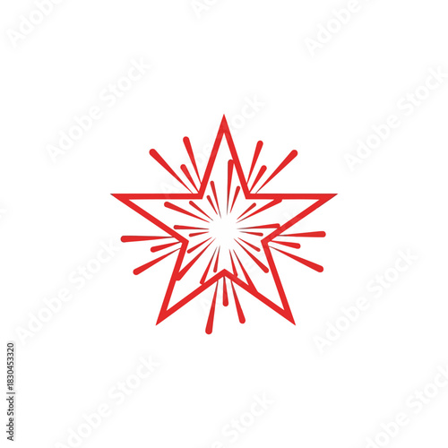 Red Starburst Icon for Celebrations, Achievements, and Festive Designs