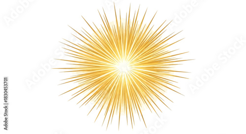 Golden Sunburst Radiating Light Abstract Energy Explosion