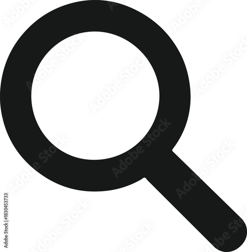 Magnifying Glass Icon for Search and Discovery, Symbolizing Research, Investigation, and Zoom Functionality for Online and Offline Applications