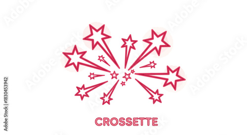 Festive Burst of Fireworks in Pink Crossette Graphic for Celebrations and Joy