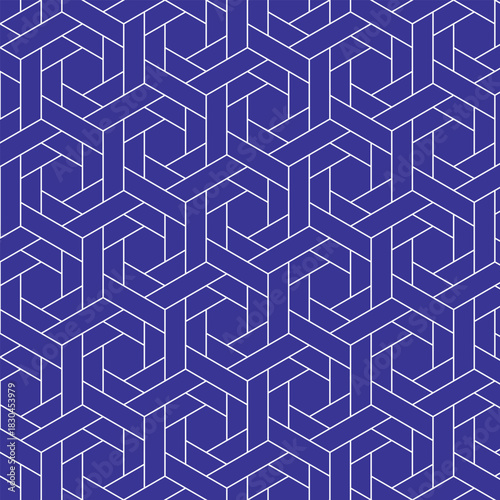 Hexagon, origami, seamless, background material, and compatible with swatches, blue. / 六角形 折り紙 背景素材 シームレス スウォッチ対応 青