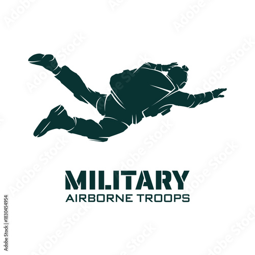 Airborne Troops National Day Logo design. Military paratrooper Illustration Graphic Design Vector
