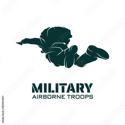 Airborne Troops National Day Logo design. Military paratrooper Illustration Graphic Design Vector