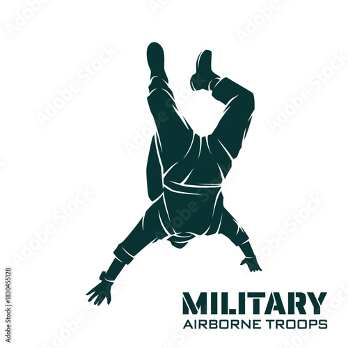 Airborne Troops National Day Logo design. Military paratrooper Illustration Graphic Design Vector