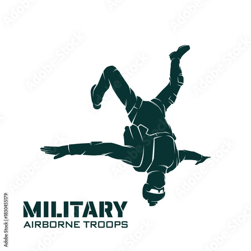 Airborne Troops National Day Logo design. Military paratrooper Illustration Graphic Design Vector