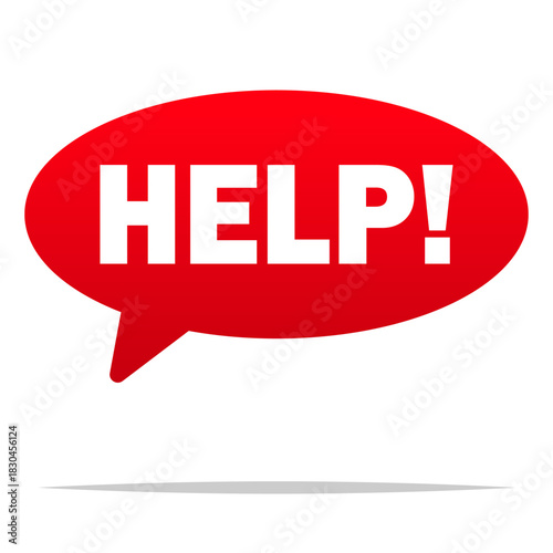 Help speech bubble message vector isolated illustration