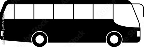 Bus icon. Vector illustration of tourist bus icon. Travel bus logo design. City bus icon design template isolated. Black School Bus Silhouette. PNG, JPG