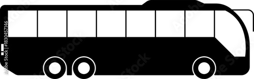 Bus icon. Vector illustration of tourist bus icon. Travel bus logo design. City bus icon design template isolated. Black School Bus Silhouette. PNG, JPG
