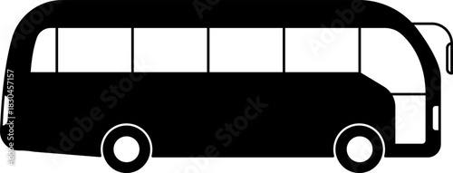 Bus icon. Vector illustration of tourist bus icon. Travel bus logo design. City bus icon design template isolated. Black School Bus Silhouette. PNG, JPG