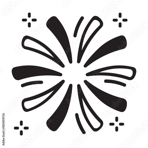 Illustration vector graphic of Festive Fireworks Burst Icon_Outline Icon