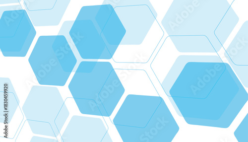 Abstract blue hexagon banner background