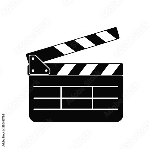 Classic black and white film clapperboard for movie production