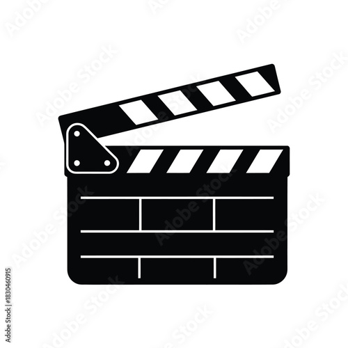 Black and white clapperboard for film production and movie making