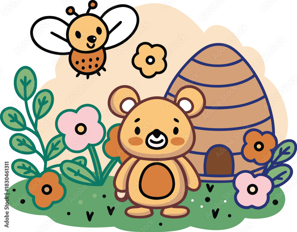 Obraz premium cute bear illustration