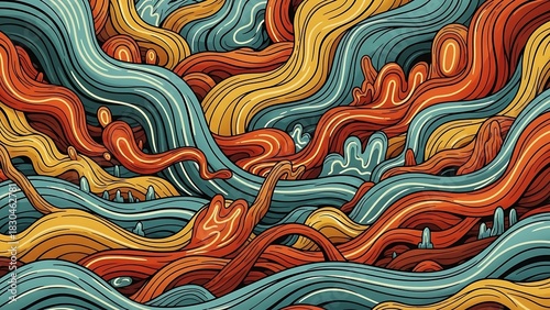 Vibrant abstract flow of colorful lines creating a dynamic organic background pattern