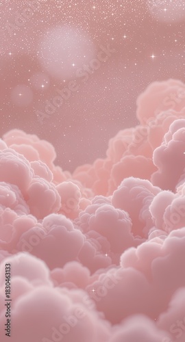 Dreamy pastel clouds fill t...