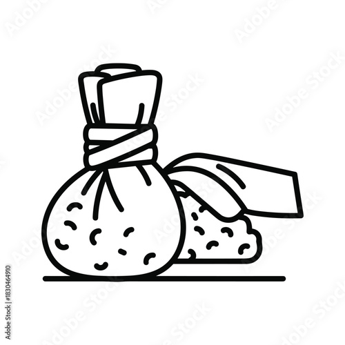 Herbal compress and ingredients icon