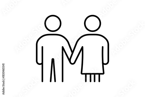 Couple icon line style suitable for websites, mobile apps, dashboards, and printable designs. Simple, modern, and fully editable vector format