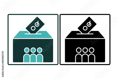 Voting icon solid style suitable for websites, mobile apps, dashboards, and printable designs. Simple, modern, and fully editable vector format