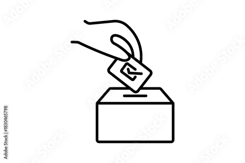 Ballot icon line style suitable for websites, mobile apps, dashboards, and printable designs. Simple, modern, and fully editable vector format