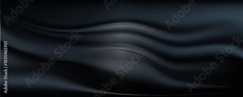 Smooth elegant black satin texture abstract background. Luxurious background design