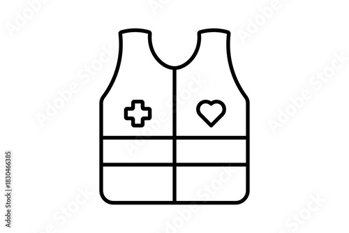 Medvest icon line style suitable for websites, mobile apps, dashboards, and printable designs. Simple, modern, and fully editable vector format