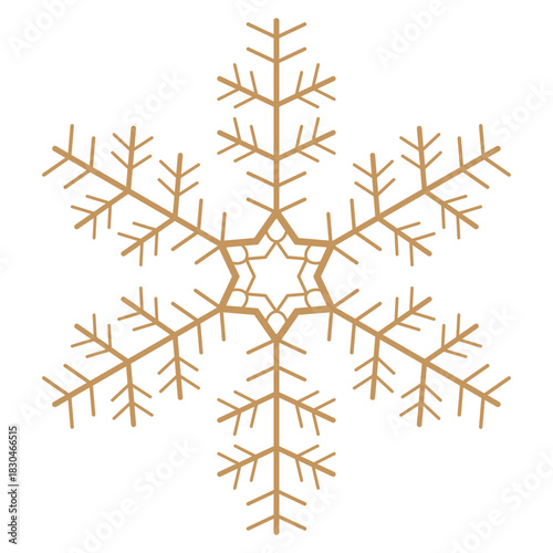 Abstract snowflake on a transparent background, vector illustration.