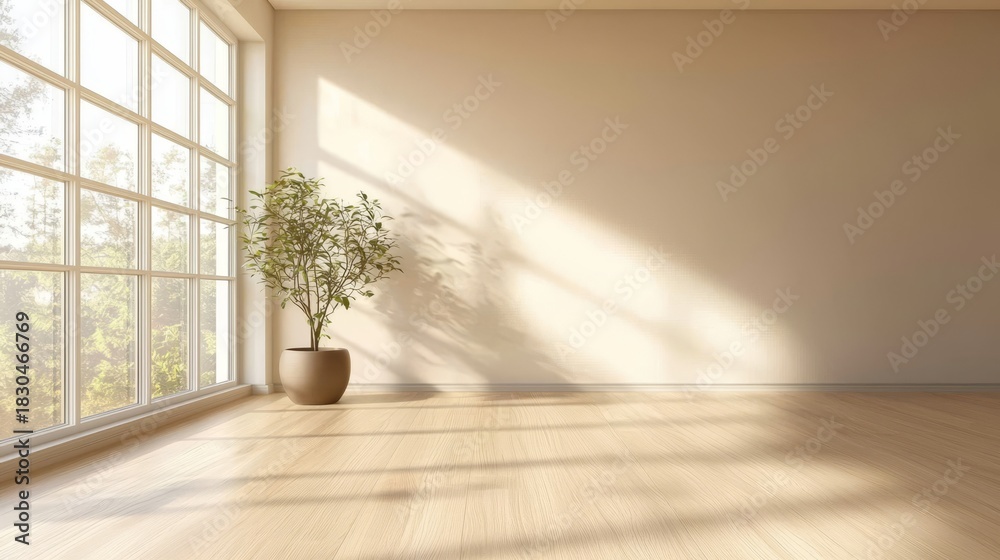 Fototapeta premium Cozy Daylight Streaming Through Big Window