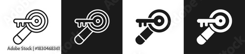 Keyword Line N Glyph Style In White And Black Background