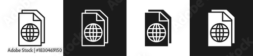 Web Copy Line N Glyph Style In White And Black Background