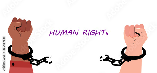 Broken Chains Human Rights Freedom Illustration