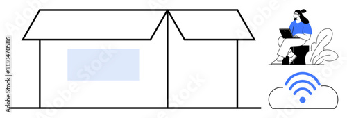 Remote work concept. Remote work supported by wireless and digital tools. Remote work empowering flexibility and productivity. For workplace trends, telecommuting, freelancing, digital tools