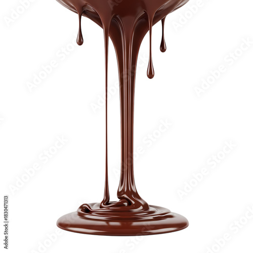 Melted Chocolate Flow on transparent background