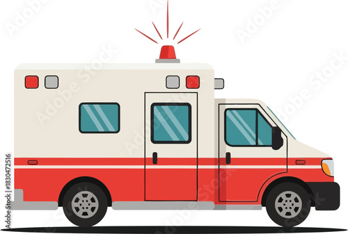 Urgent Care on Wheels A Detailed Illustration of a Modern Ambulance