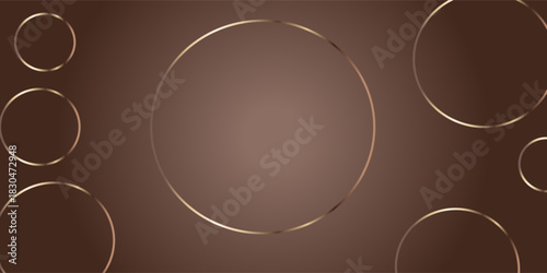 Premium background design with mocha mousse line pattern (texture) in luxury pastel color. Abstract horizontal vector template for business banner.dark brown background with golden brown circles.