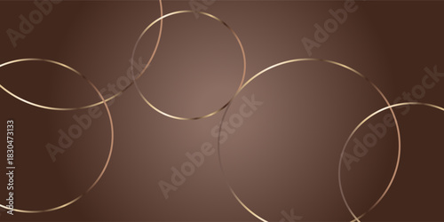 Premium background design with mocha mousse line pattern (texture) in luxury pastel color. Abstract horizontal vector template for business banner.dark brown background with golden brown circles