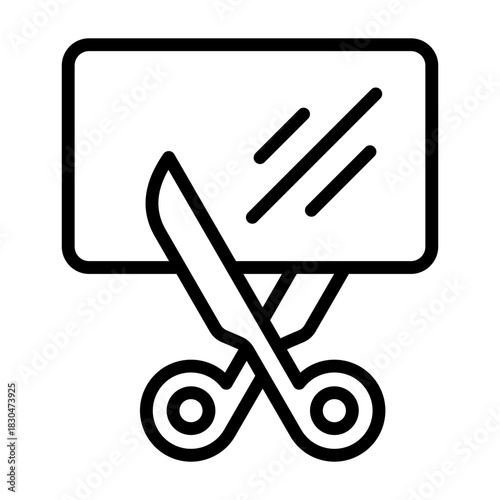 Cutting Icon - Black Outline