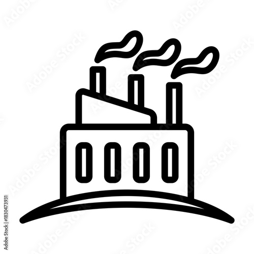 Factory Icon - Black Outline