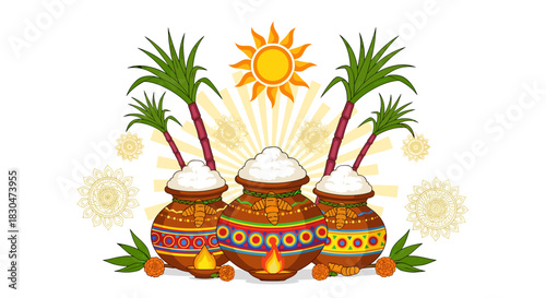 Vibrant Festival Scene Celebrating Abundance and Prosperity with Traditional Elements