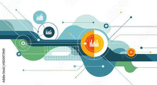 Innovative Abstract Design for Digital Data Analysis and Technology Solutions