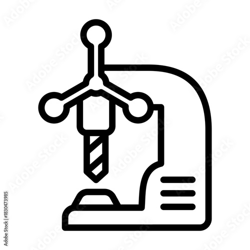 Drill Press Icon - Black Outline