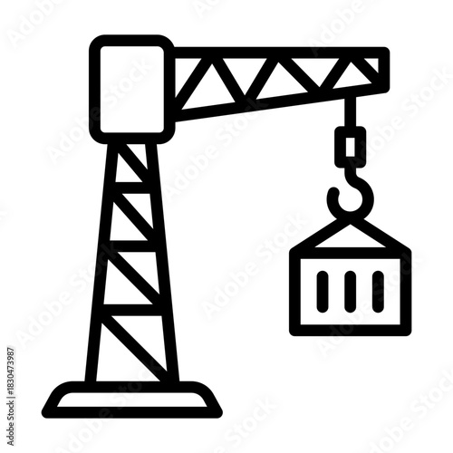 Crane Icon - Black Outline