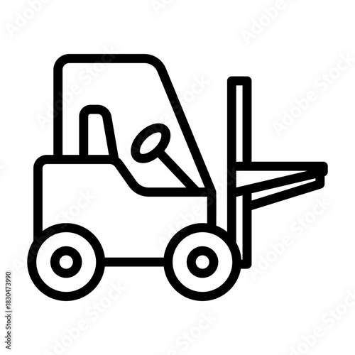 Forklift Icon - Black Outline