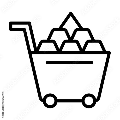 Raw Materials Icon - Black Outline